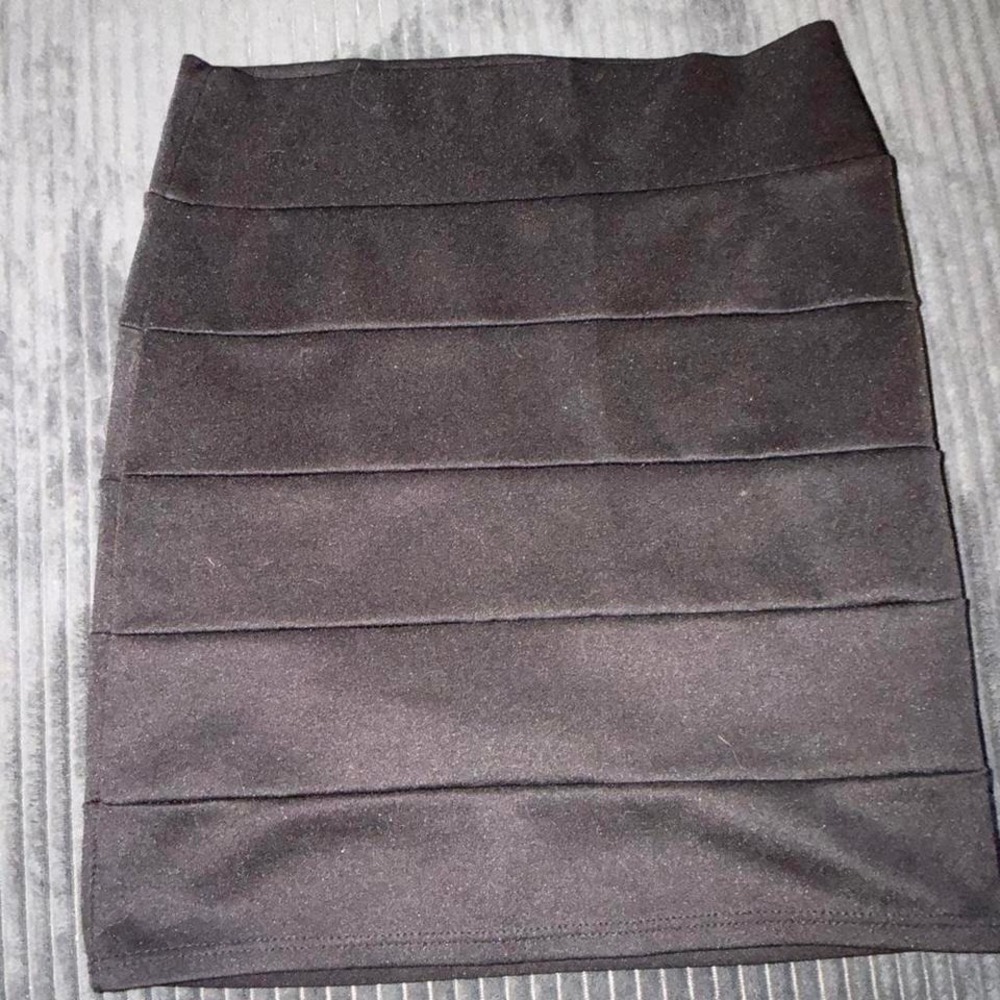 Charlotte Russe Black suede mini skirt with stretchy waistband size xs